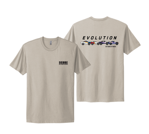 SCORE Evolution of Trucks Tee – SCORE International Off Road Racing