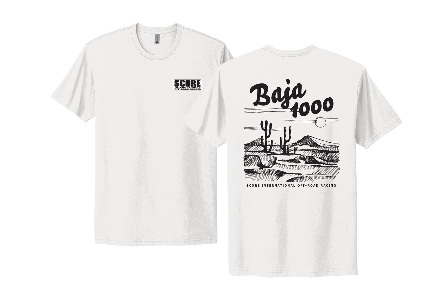 BAJA 1000 Desert Tee White SCORE International Off Road Racing